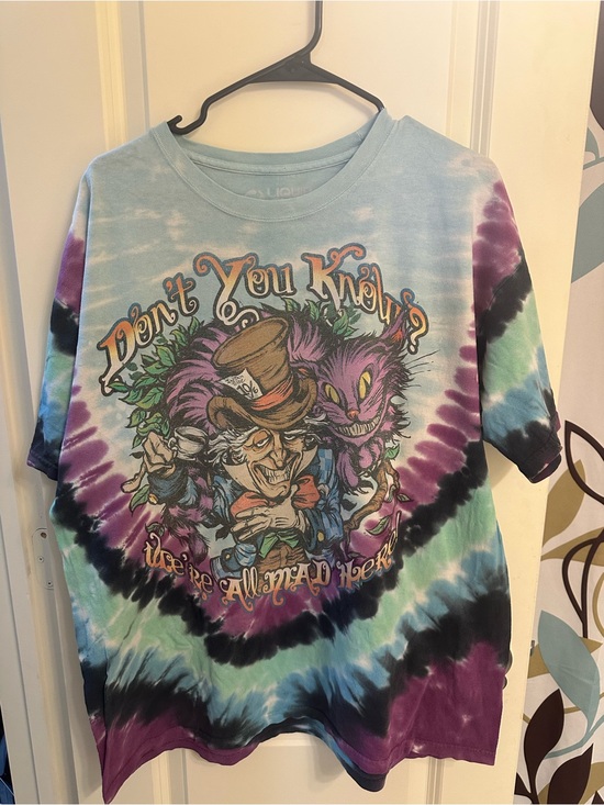 Liquid Blue Other - 2016 Tie-Dye Mad Hatter Graphic Tee - Light Blue, Purple & Black